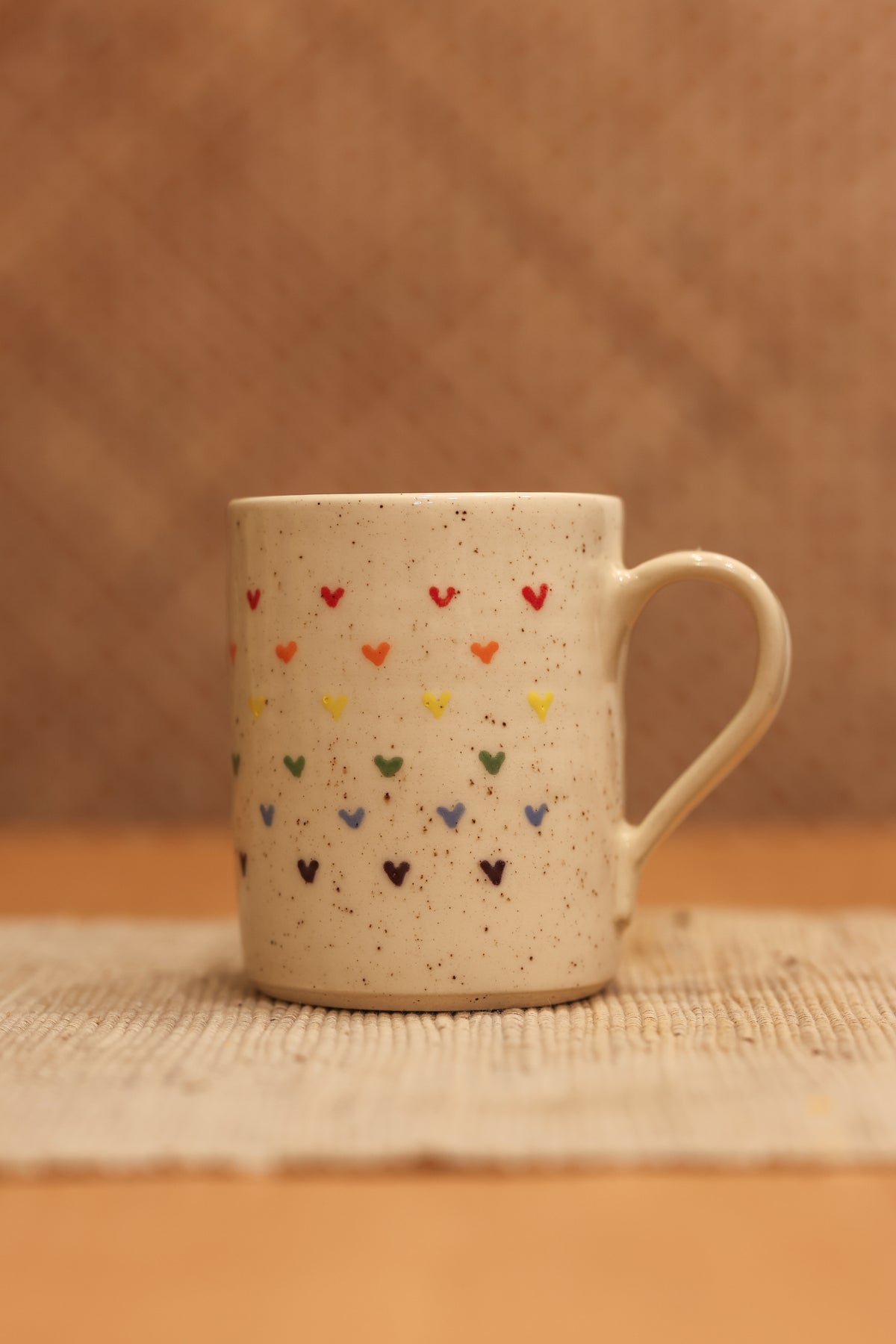 Speckled Rainbow Hearts Mug