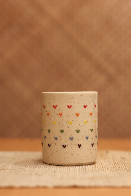 Speckled Rainbow Hearts Mug