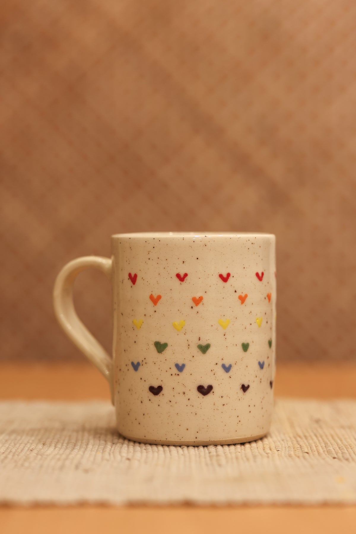 Speckled Rainbow Hearts Mug