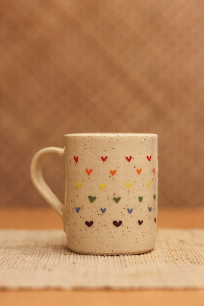 Speckled Rainbow Hearts Mug