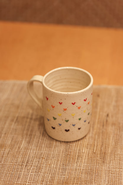 Speckled Rainbow Hearts Mug
